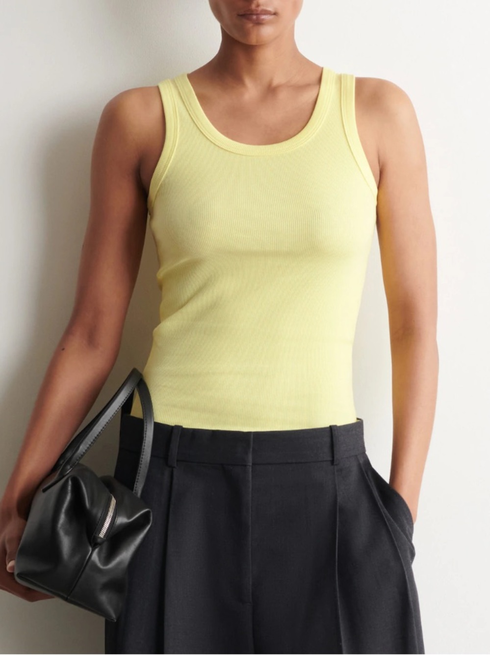 COS Yellow Ribbed Tank Top